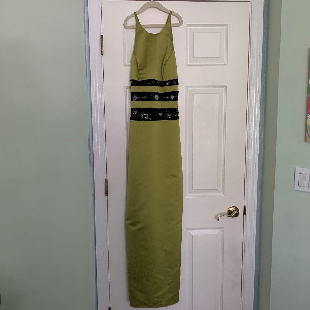 Rimini Olive Green Halter Special Occassion Dress